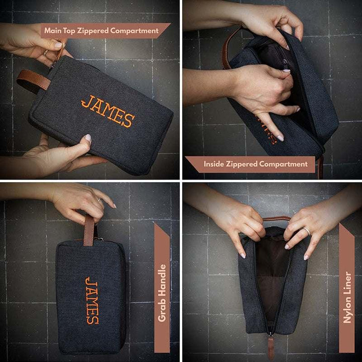 Personalized Embroidered Toiletry Bag for Men, Dad, Husband - GiftShire