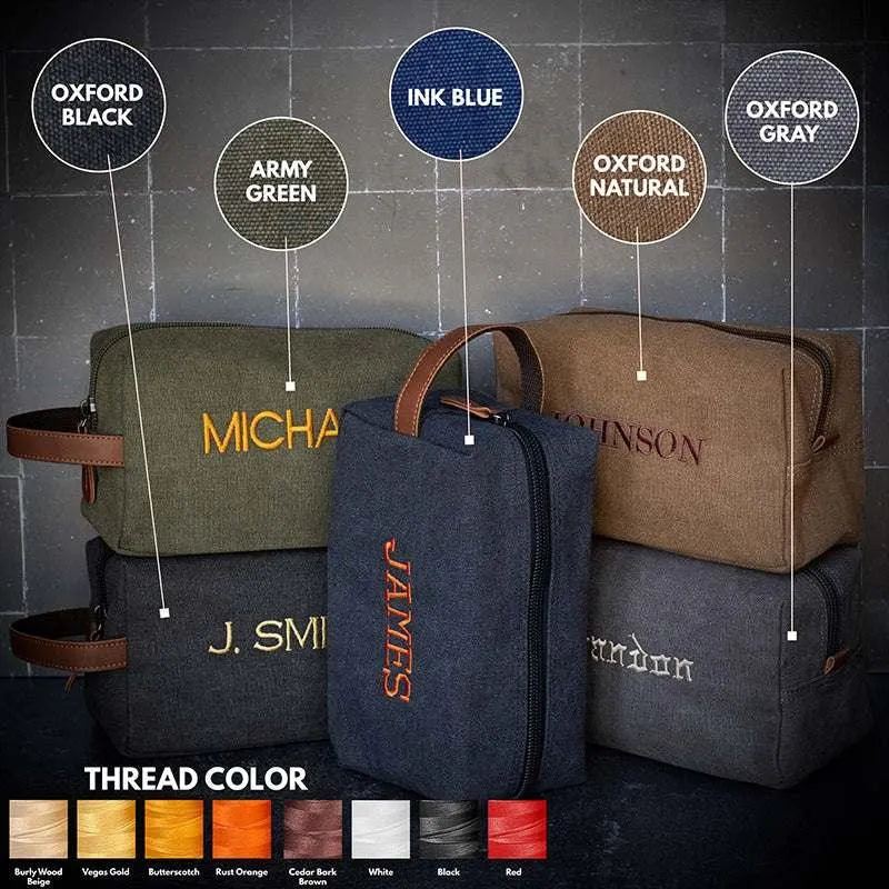 Personalized Embroidered Toiletry Bag for Men, Dad, Husband - GiftShire