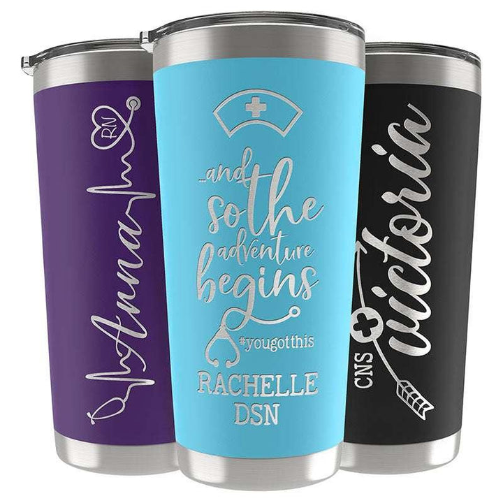 Personalized Nurse Tumbler, Nurse Appreciation Gift, RN Nursing Student - GiftShire