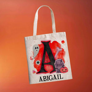 Personalized Halloween Tote Bag for Kids, Custom Trick or Treat Bag - GiftShire