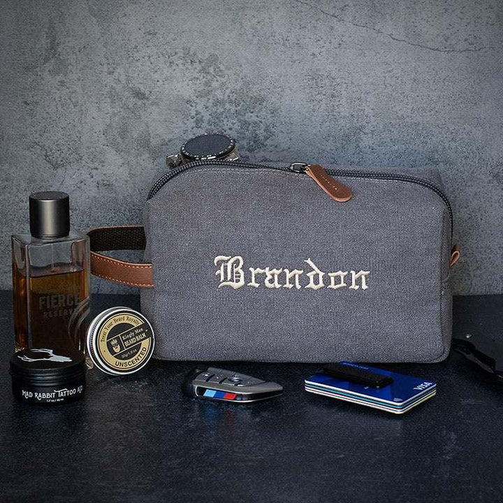 Personalized Embroidered Toiletry Bag for Men, Dad, Husband - GiftShire