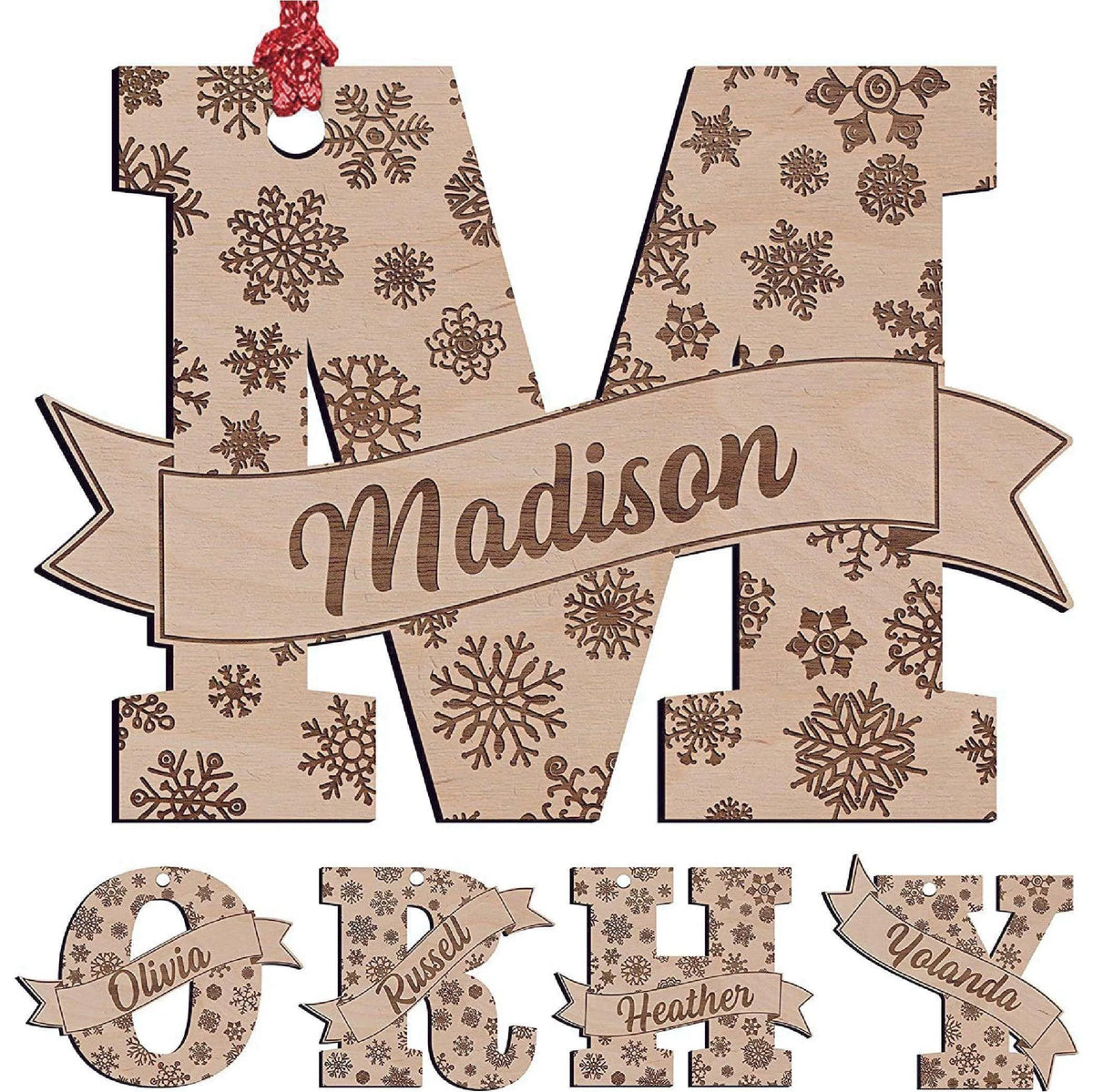 Laser Cut Initial Christmas Ornament - GiftShire