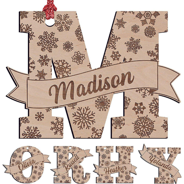 Laser Cut Initial Christmas Ornament - GiftShire