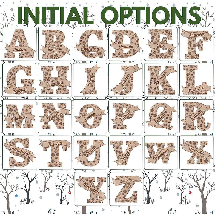 Laser Cut Initial Christmas Ornament - GiftShire