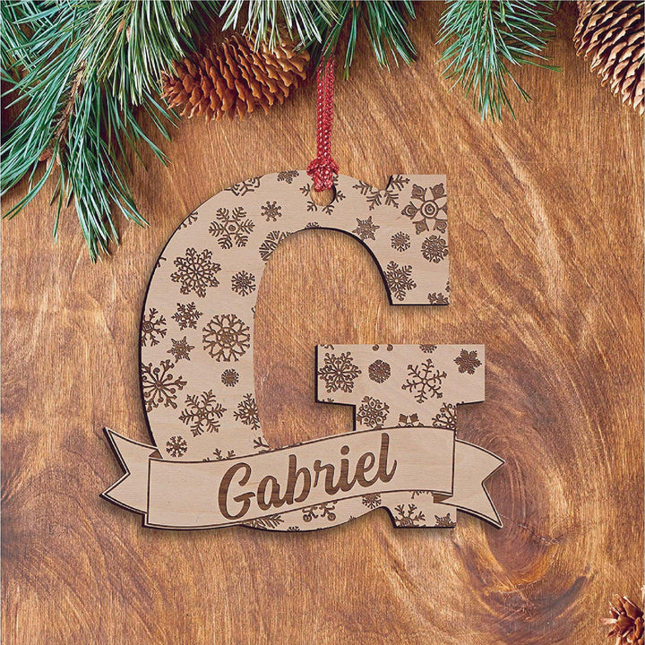 A to Z Letters, Laser Engraved Plywood Xmas Ornaments | B09KS4D25N - GiftShire