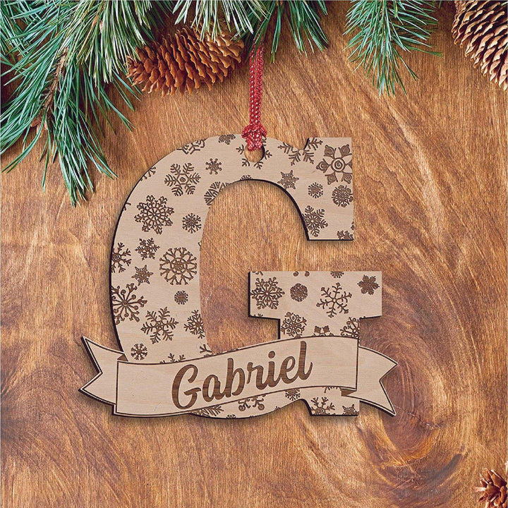 Laser Cut Initial Christmas Ornament - GiftShire