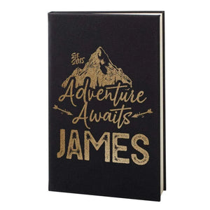Personalized Leather Notebook - Custom Journal, Advanture Awaits Notebook - GiftShire