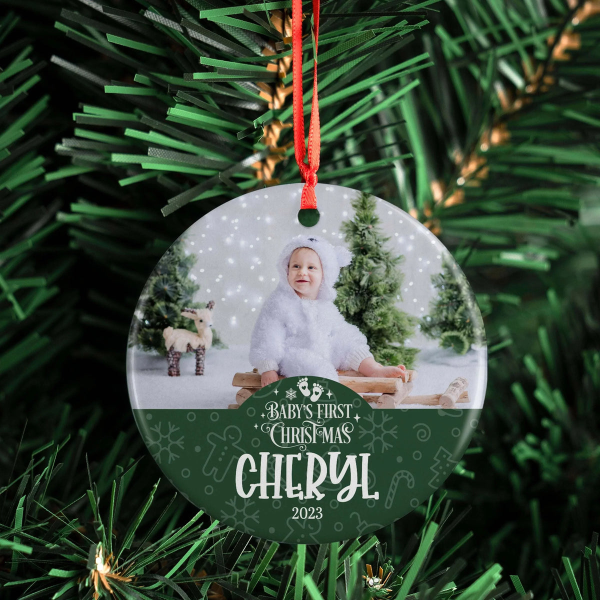 Baby First Christmas Photo Ornament - GiftShire