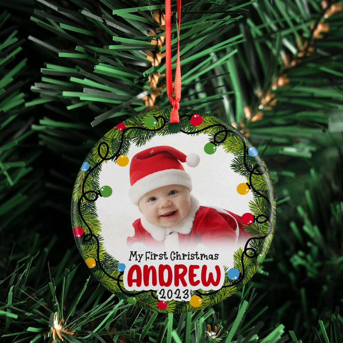 Baby First Christmas Photo Ornament - GiftShire