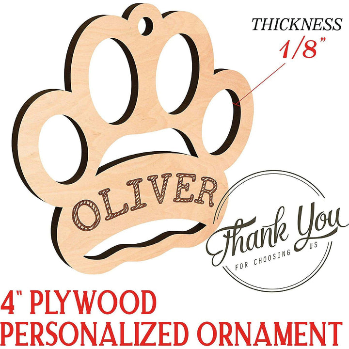 Custom Dog Paw Cut Out Ornament - GiftShire