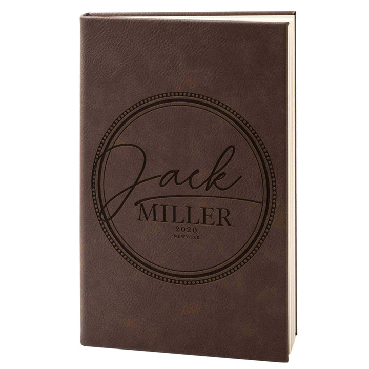 Circles - Journals to Write In - Personalized Leatherette Notebooks | B08179TN9Q - D6 - GiftShire