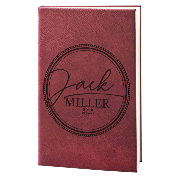 Circles - Journals to Write In - Personalized Leatherette Notebooks | B08179TN9Q - D6 - GiftShire