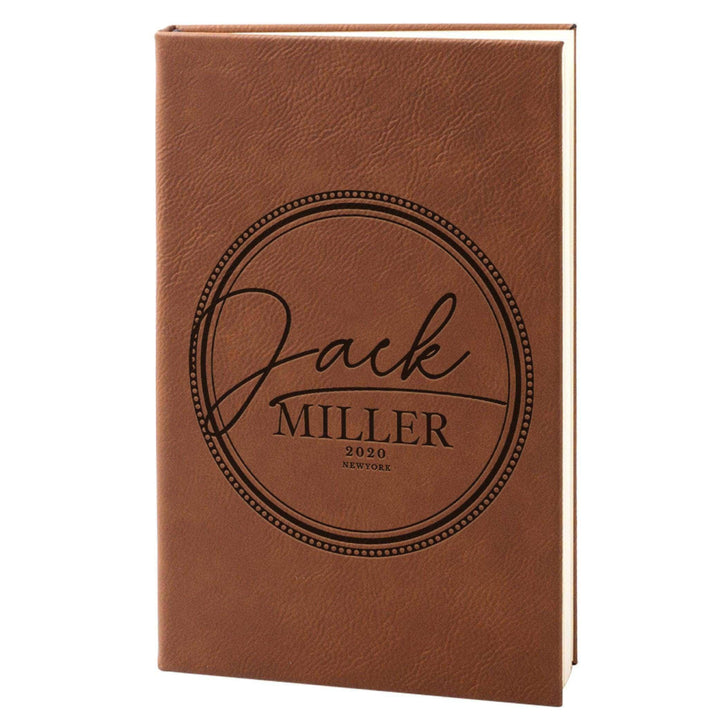 Circles - Journals to Write In - Personalized Leatherette Notebooks | B08179TN9Q - D6 - GiftShire