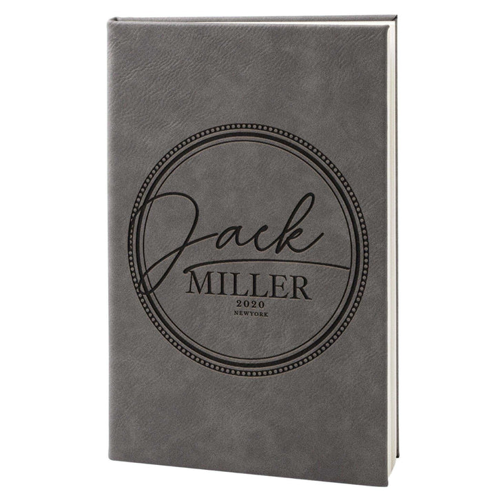 Circles - Journals to Write In - Personalized Leatherette Notebooks | B08179TN9Q - D6 - GiftShire