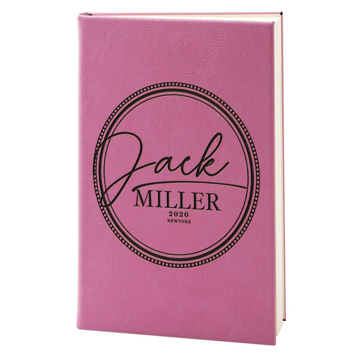 Circles - Journals to Write In - Personalized Leatherette Notebooks | B08179TN9Q - D6 - GiftShire