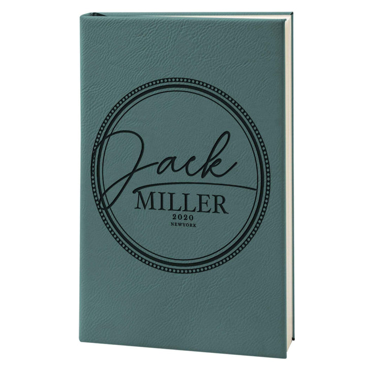 Circles - Journals to Write In - Personalized Leatherette Notebooks | B08179TN9Q - D6 - GiftShire