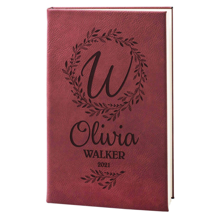 Custom Leather Notebook - Circular Branch Design Notebook, Gift for Teacher - GiftShire