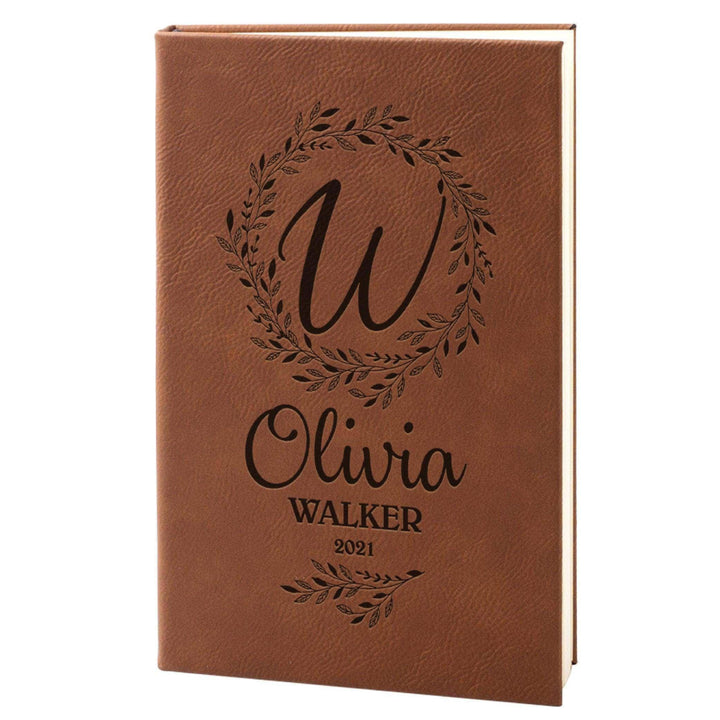 Custom Leather Notebook - Circular Branch Design Notebook, Gift for Teacher - GiftShire