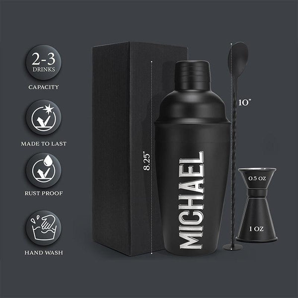 Custom Cocktail Set, Personalized Shaker Set, Gift for Him - GiftShire