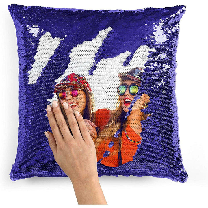 Personalized Sequin Photo Pillow Case with Custom Colors - GiftShire