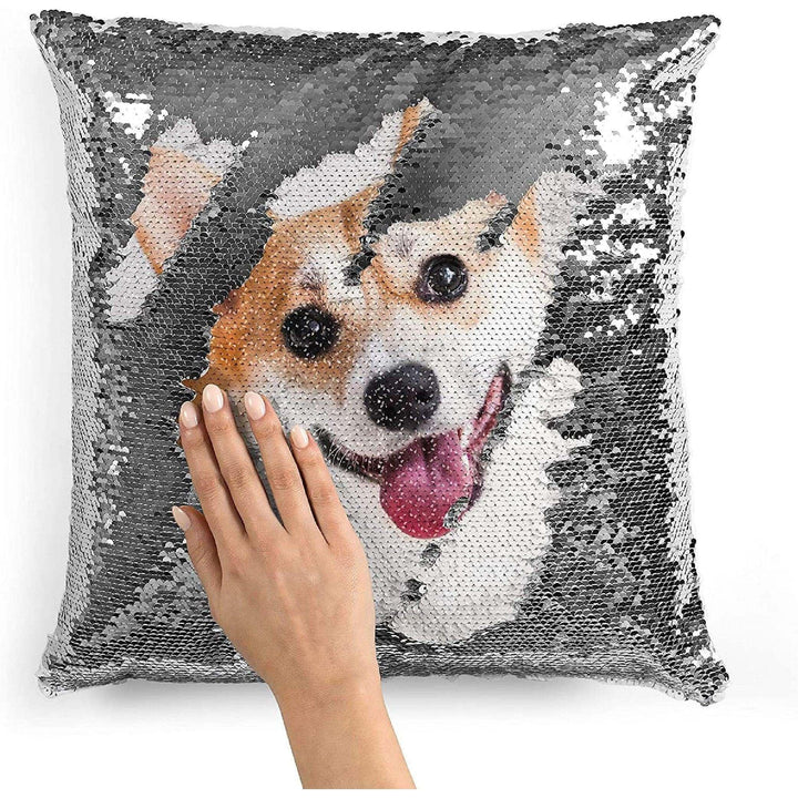 Personalized Sequin Photo Pillow Case with Custom Colors - GiftShire