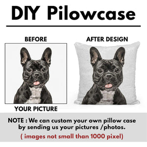 Personalized Sequin Photo Pillow Case with Custom Colors - GiftShire
