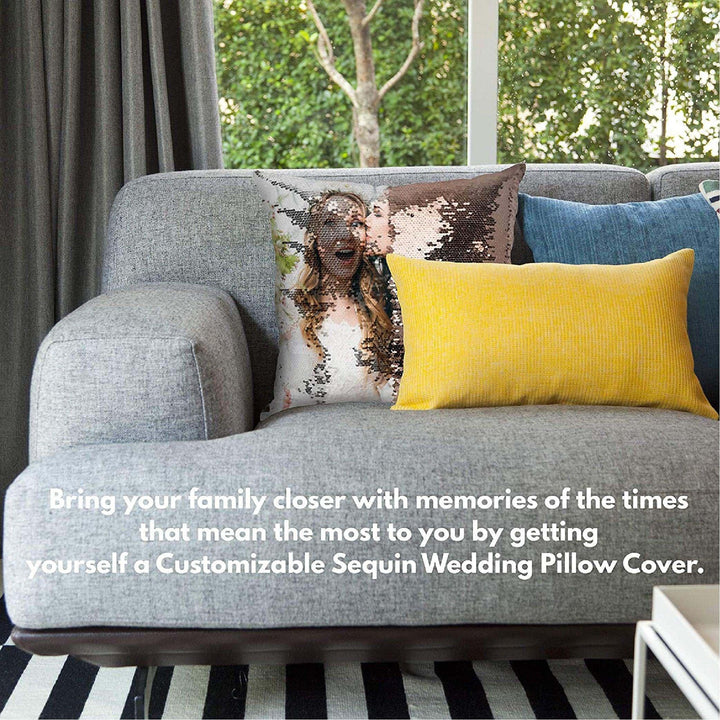Personalized Sequin Photo Pillow Case with Custom Colors - GiftShire