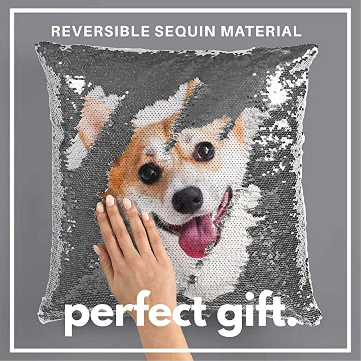 Personalized Sequin Photo Pillow Case with Custom Colors - GiftShire