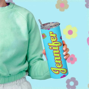 Personalized Retro Tumbler with Groovy Font - GiftShire