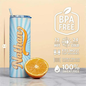 Personalized Retro Tumbler with Groovy Font - GiftShire