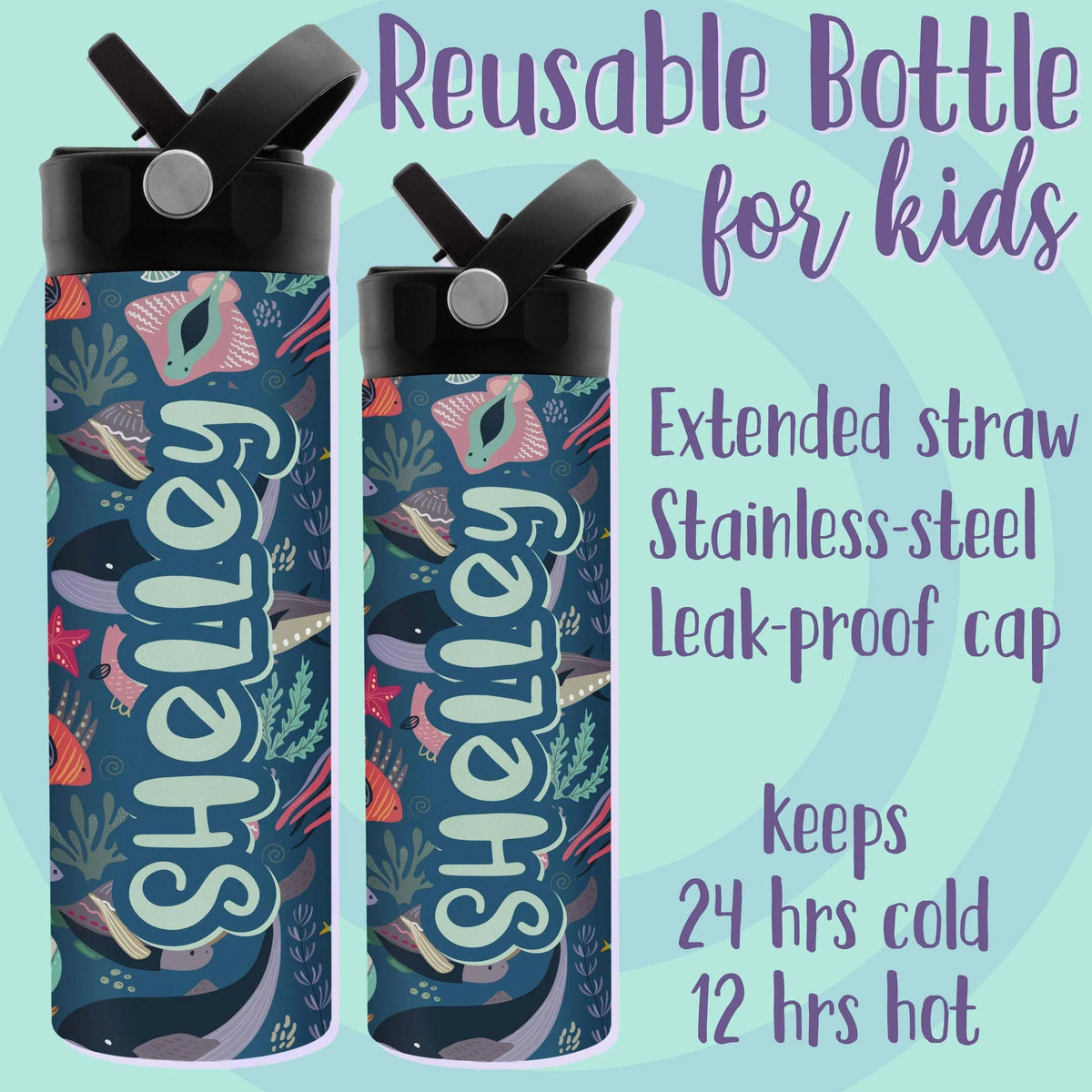 Custom Water Bottle for Children - End of School Year Gifts for Kids - GiftShire