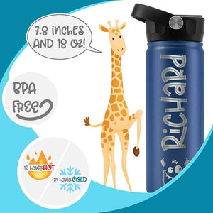 Custom Water Bottle for Children with Icon and Font - GiftShire