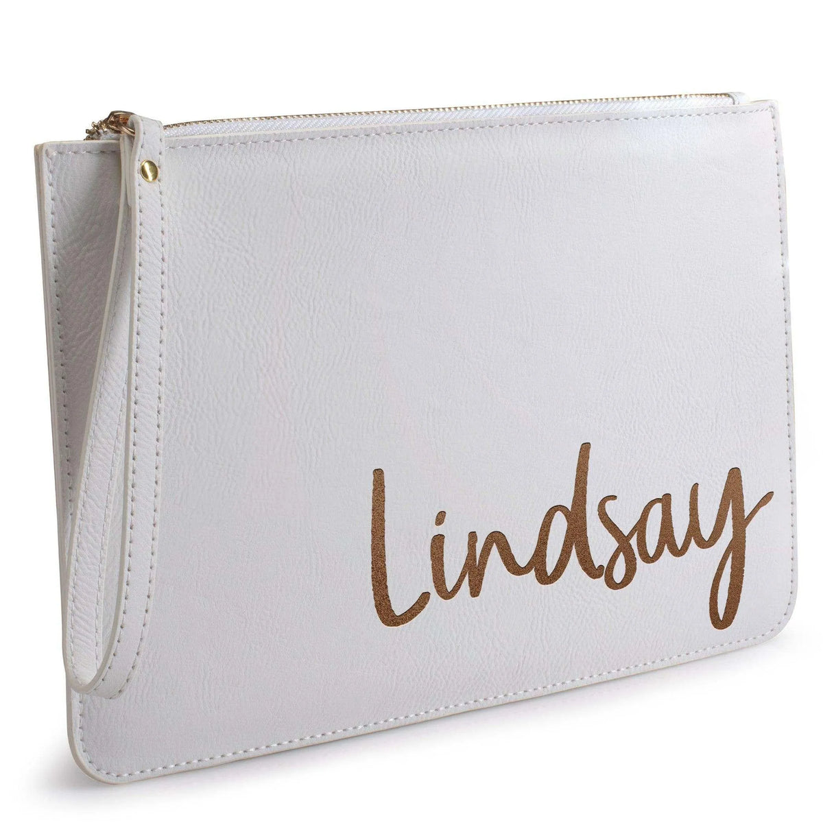 Personalized Leatherette Make-up Bag with Engraved Name - GiftShire