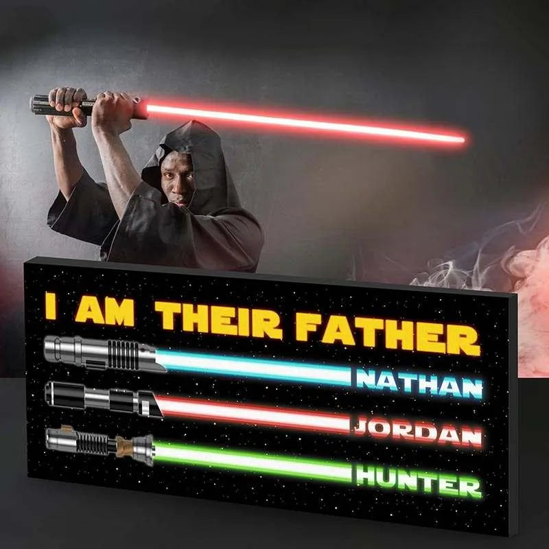 I am Their Father Sign, Christmas Gifts for Dad, Dad Wood Sign w/ Kids Names - GiftShire