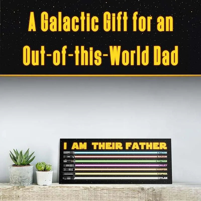 I am Their Father Sign, Christmas Gifts for Dad, Dad Wood Sign w/ Kids Names - GiftShire