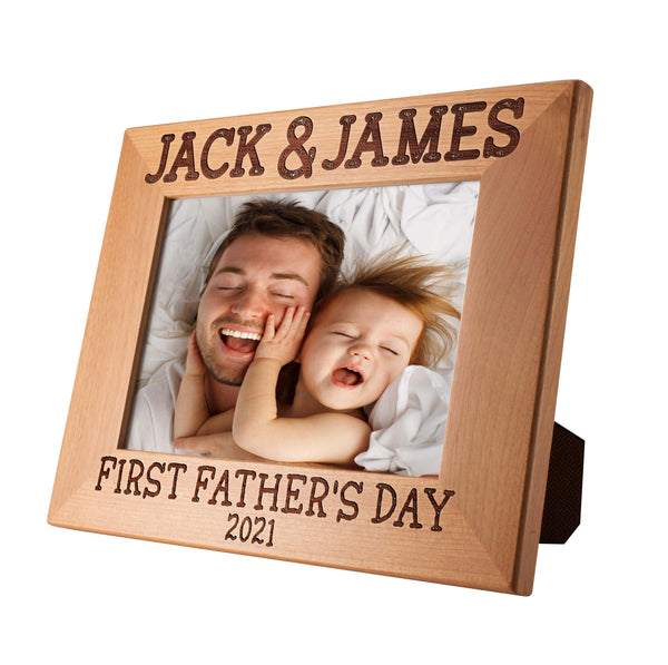 Personalized First Father's Day Picture Frame, Christmas Gifts for Dad - GiftShire