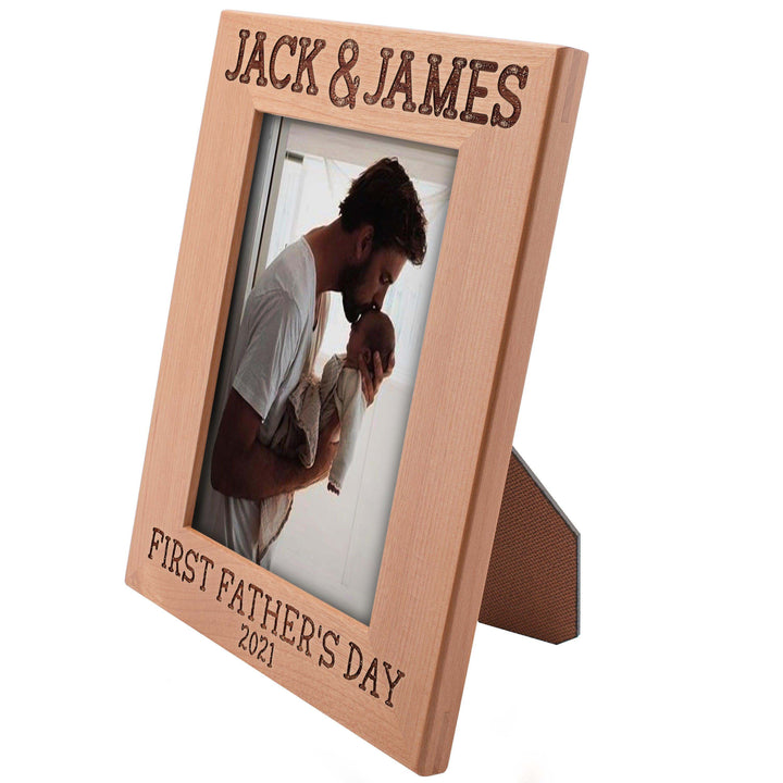 First Father's Day Gifts - Personalized First Father's Day Picture Frame with Names & Year, New Dad Gifts | B0921YX9RW - D1 - GiftShire