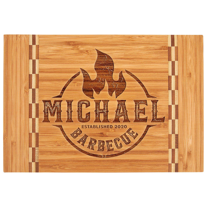 Flames of Grill - Personalized Cutting Board for Men - Dad Grilling Gifts | B095YNC9Z6 - D9 - GiftShire