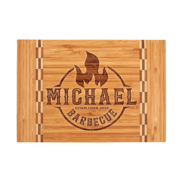 Flames of Grill - Personalized Cutting Board for Men - Dad Grilling Gifts | B095YNC9Z6 - D9 - GiftShire
