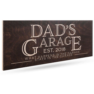 Personalized Dad Sign - Custom Wooden Sign, Garage Sign for Dad - GiftShire
