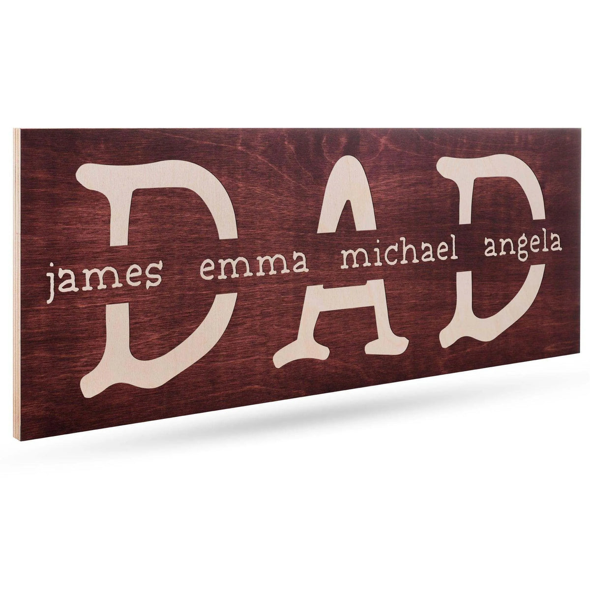 Custom Dad Sign - Personalized Wooden Sign w/ Names, Gift For Dad, Him - GiftShire