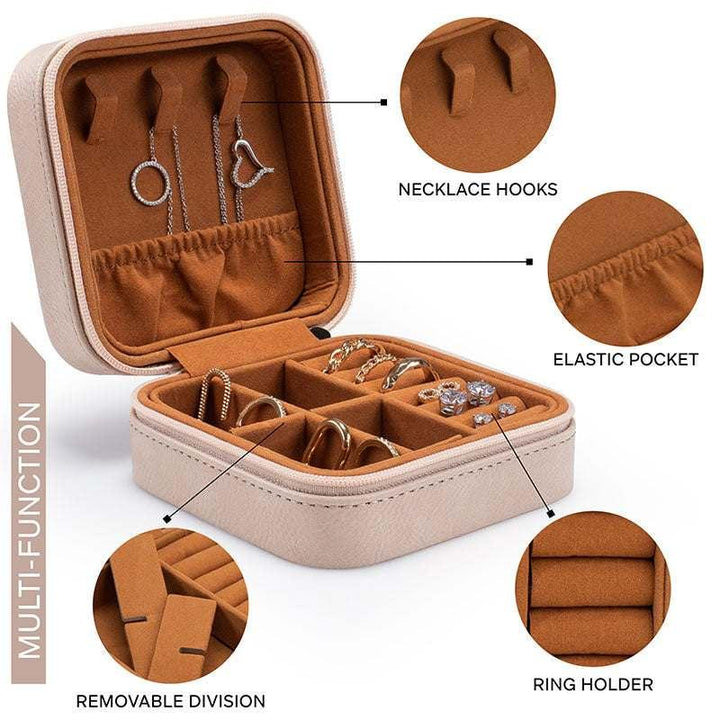 Luxurious Travel Jewelry Box for Women with Custom Birth Flower - GiftShire