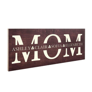 Mom Personalized Wooden Sign with Kids Names - GiftShire