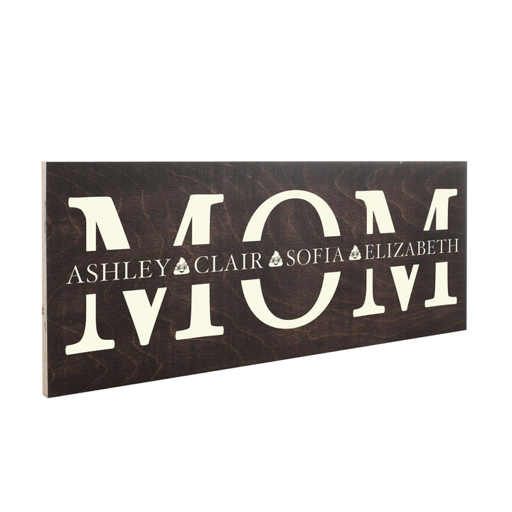 Grandma Birthday Gift from Grandkids, Custom Wood Mom Sign-Personalized Wooden Sign|B09XMZZ28M-FONTS-ICON - GiftShire