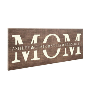 Mom Personalized Wooden Sign with Kids Names - GiftShire