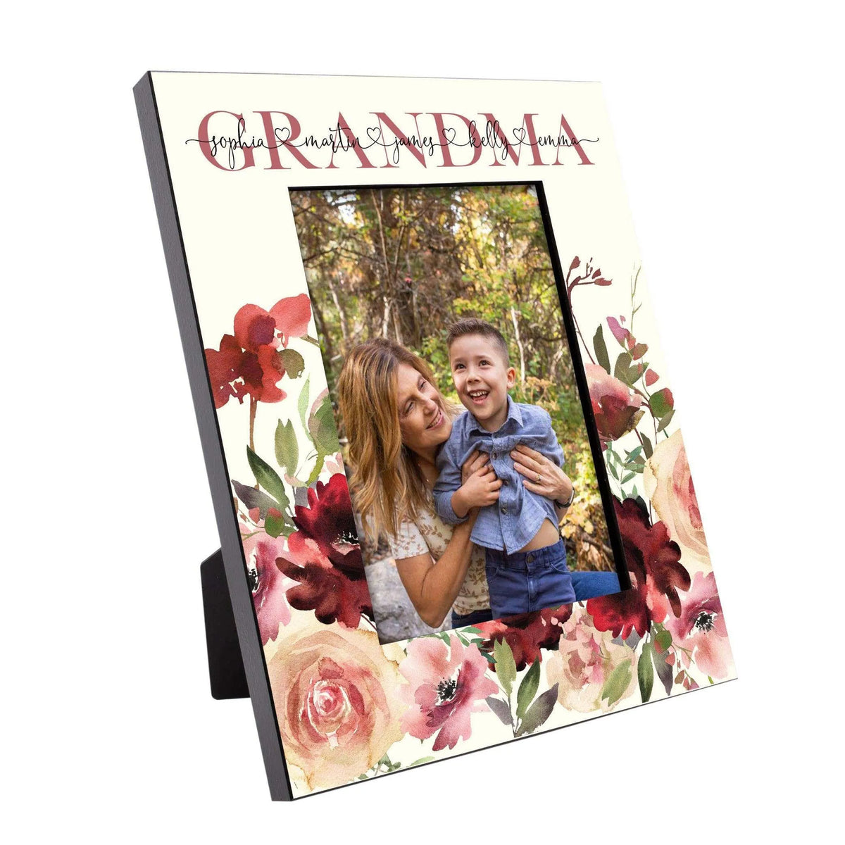 Personalized Grandma Floral Picture Frame, Grandma Christmas Gifts - GiftShire