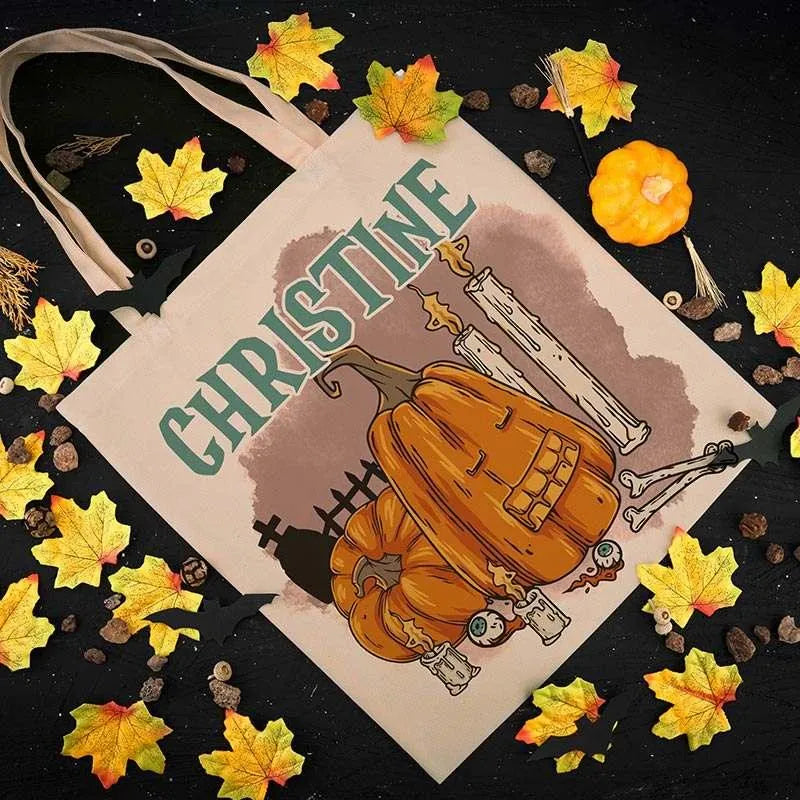 Halloween Tote Bag for Kids, Personalized Trick or Treat Tote Bag - GiftShire