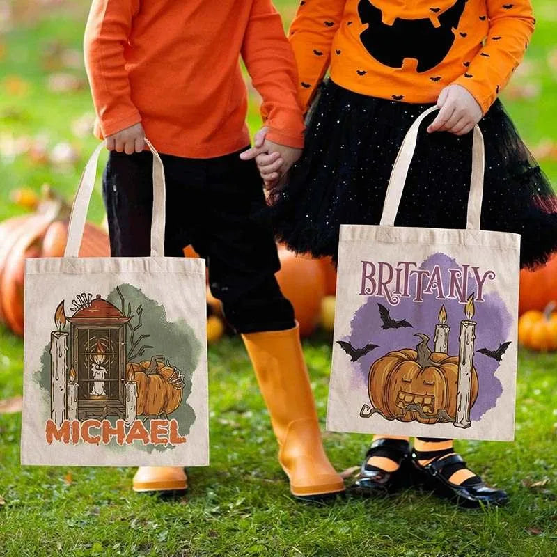 Halloween Tote Bag for Kids, Personalized Trick or Treat Tote Bag - GiftShire