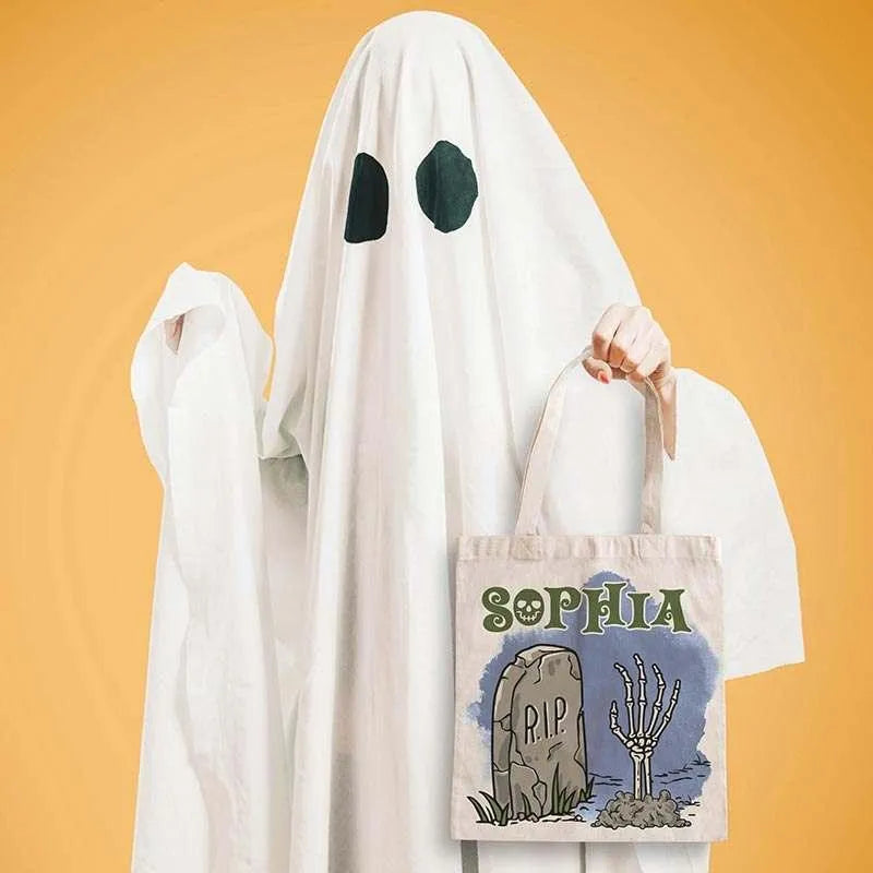 Halloween Tote Bag for Kids, Personalized Trick or Treat Tote Bag - GiftShire
