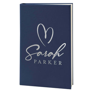 Custom Leather Notebook - Hearted Design Notebook, Gift for Her - GiftShire